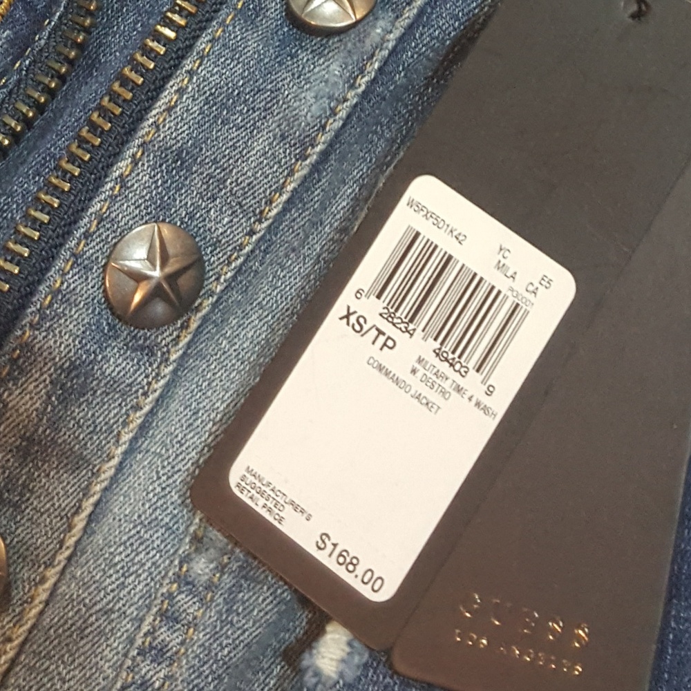 GUESS Commando Denim Jacket --- NWT XS - Picture 6 of 6